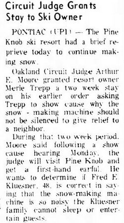 Pine Knob Ski and Snowboard Resort - 1965 Snow Maching Noise Complaint (newer photo)